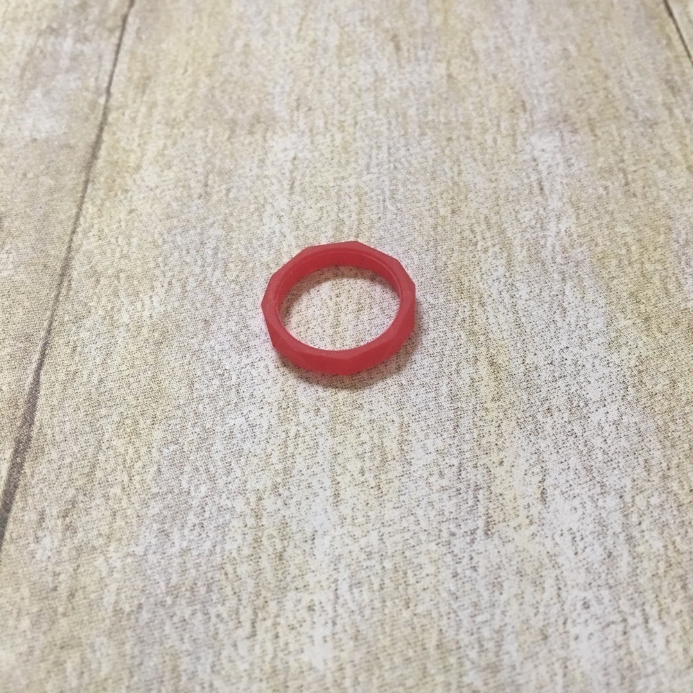 QALO Red Geo Stackable Ring - Picture 1 of 4